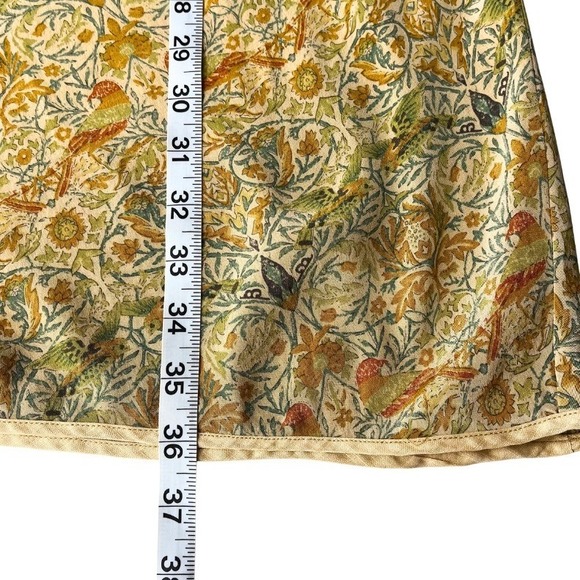 Sundance Silk Skirt Sz 12 Boho Floral Bird Print Midi A-Line Cottagecore Prairie - Picture 7 of 8